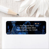 マジカルハローウィンパーティブラックキャットブルーグローライト ラベル (インサイチュ)