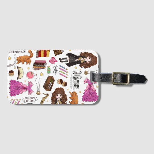 マジカルハーミオネグランジャーウォーターカラー ラゲッジタグ (正面横)