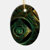 マジカルバイブレーション抽象芸術アートオーバルオーナメント セラミックオーナメント (裏面)