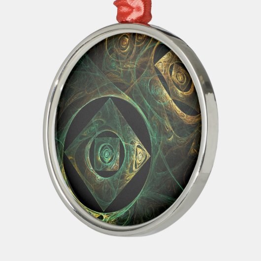 マジカルバイブレーション抽象芸術アートラウンド メタルオーナメント (左)