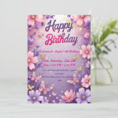 マジカルバタフライガーデン誕生日招待状for G 招待状 (スタンド正面)