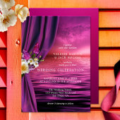 マジカルバタフライパープル結婚式招待状 招待状