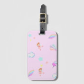 マジカルバレエ虹のグラデーション誕生日パーティーキッド ラゲッジタグ (正面縦)
