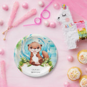 マジカルパステルオッター誕生日 ペーパープレート (パーティー)