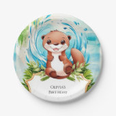 マジカルパステルオッター誕生日 ペーパープレート (正面)