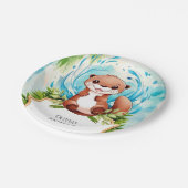 マジカルパステルオッター誕生日 ペーパープレート (アングル)