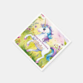 マジカルパステルカスタムユニコーン誕生日 スタンダードカクテルナプキン (角)