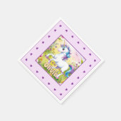 マジカルパステルカスタムユニコーン誕生日 スタンダードカクテルナプキン (角)