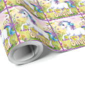 マジカルパステルカスタムユニコーン誕生日 ラッピングペーパー (ロールコーナー)