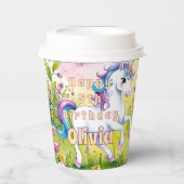 マジカルパステルカスタムユニコーン誕生日 紙コップ (正面)