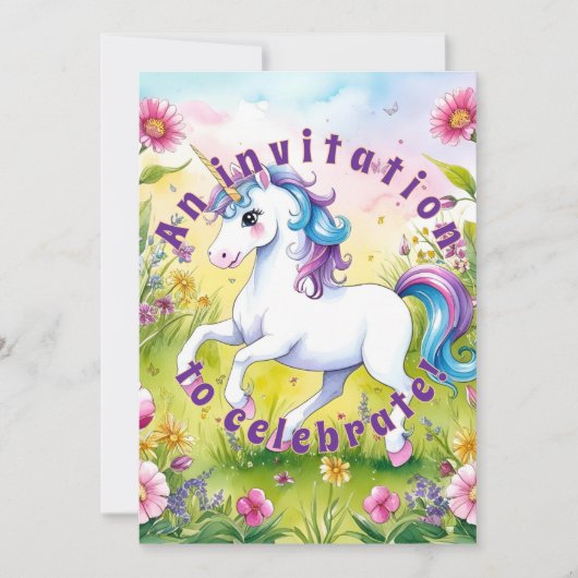 マジカルパステルカスタム誕生日写真 招待状 (正面)