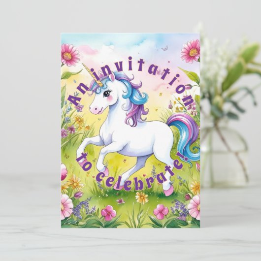 マジカルパステルカスタム誕生日写真 招待状 (スタンド正面)