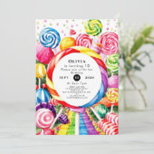 マジカルパステルキャンディーランドバースデー 招待状 (スタンド正面)