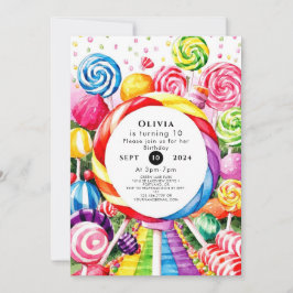 マジカルパステルキャンディーランドバースデー 招待状