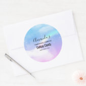 マジカルパステルクラウドとレインボーキャンドルビズ ラウンドシール (封筒)