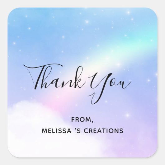 マジカルパステルクラウドとレインボービジネス スクエアシール (正面)