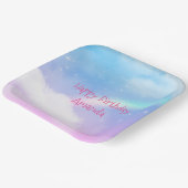 マジカルパステルクラウドアンドアレインボー誕生日 ペーパープレート (傾斜あり)