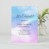 マジカルパステルクラウドアンドアレインボー誕生日 招待状 (スタンド正面)
