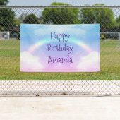 マジカルパステルクラウドアンドアレインボー誕生日 横断幕 (インサイチュ)