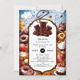 マジカルパステルチョコレート誕生日 招待状