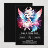 マジカルパステルフェアリー誕生日 招待状 (正面/裏面)