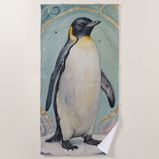マジカルパステルペンギン ビーチタオル (正面)