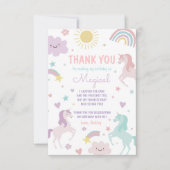 マジカルパステルユニコーンレインボーバースデーパーティー サンキューカード (正面)