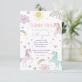 マジカルパステルユニコーンレインボーバースデーパーティー サンキューカード (スタンド正面)