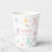 マジカルパステルユニコーンレインボーバースデーパーティー 紙コップ (裏面)