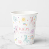 マジカルパステルユニコーンレインボーバースデーパーティー 紙コップ (正面)