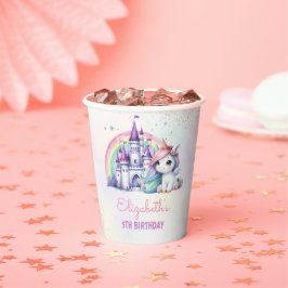 マジカルパステルユニコーンレインボー誕生日 紙コップ