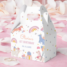 マジカルパステルユニコーン虹色の誕生日パーティー フェイバーボックス