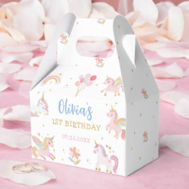 マジカルパステルユニコーン虹色の誕生日パーティー フェイバーボックス