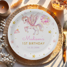 マジカルパステルユニコーン虹色の誕生日パーティー