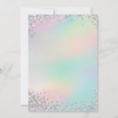マジカルパステルユニコーン誕生日招待状グリット 招待状 (裏面)