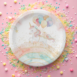 マジカルパステルユニコーン誕生日 ペーパープレート