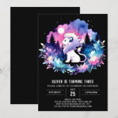 マジカルパステルライオン誕生日 招待状 (正面/裏面)