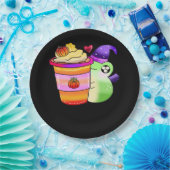 マジカルパンプキンスパイスポーションラテ恋人 ペーパープレート (パーティー)