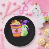 マジカルパンプキンスパイスポーションラテ恋人 ペーパープレート (パーティー)