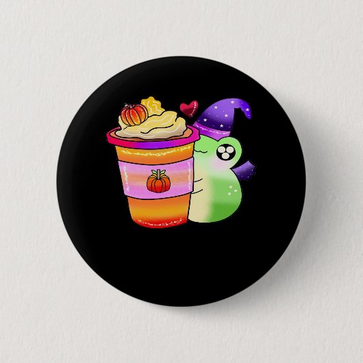 マジカルパンプキンスパイスポーションラテ恋人 缶バッジ (正面)