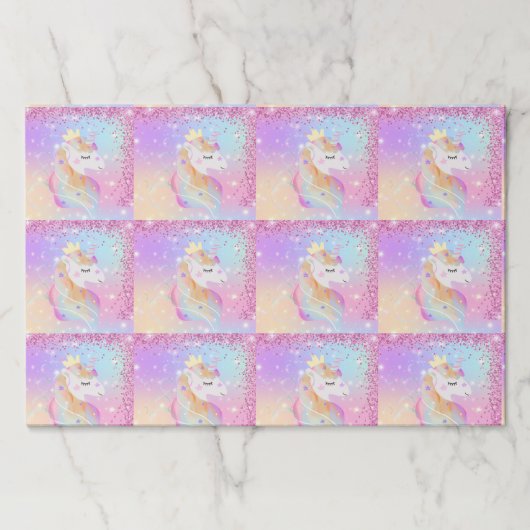 マジカルパーティーユニコーン紙ランチョンマット ペーパーパッド (正面)