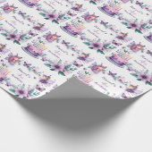 マジカルパープルフェアリー園 – 誕生日 ラッピングペーパー (角)