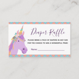マジカルパープルユニコーンボホオムツラッフルチケット エンクロージャーカード