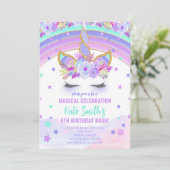マジカルパープルユニコーン誕生日 招待状 (スタンド正面)