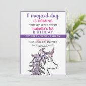 マジカルパープルユニコーン1st誕生日パーティー 招待状 (スタンド正面)