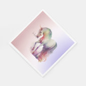 マジカルパープル赤面グラデーションユニコーン スタンダードランチョンナプキン (角)