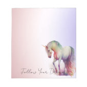 マジカルパープル赤面グラデーションユニコーン ノートパッド (正面)