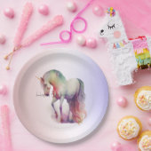 マジカルパープル赤面グラデーションユニコーン ペーパープレート (パーティー)