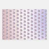 マジカルパープル赤面グラデーションユニコーン ラッピングペーパーシート (正面3)