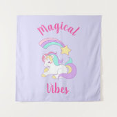 マジカルビーブスリーピングユニコーン&射撃、 発砲スター タペストリー (正面(横))